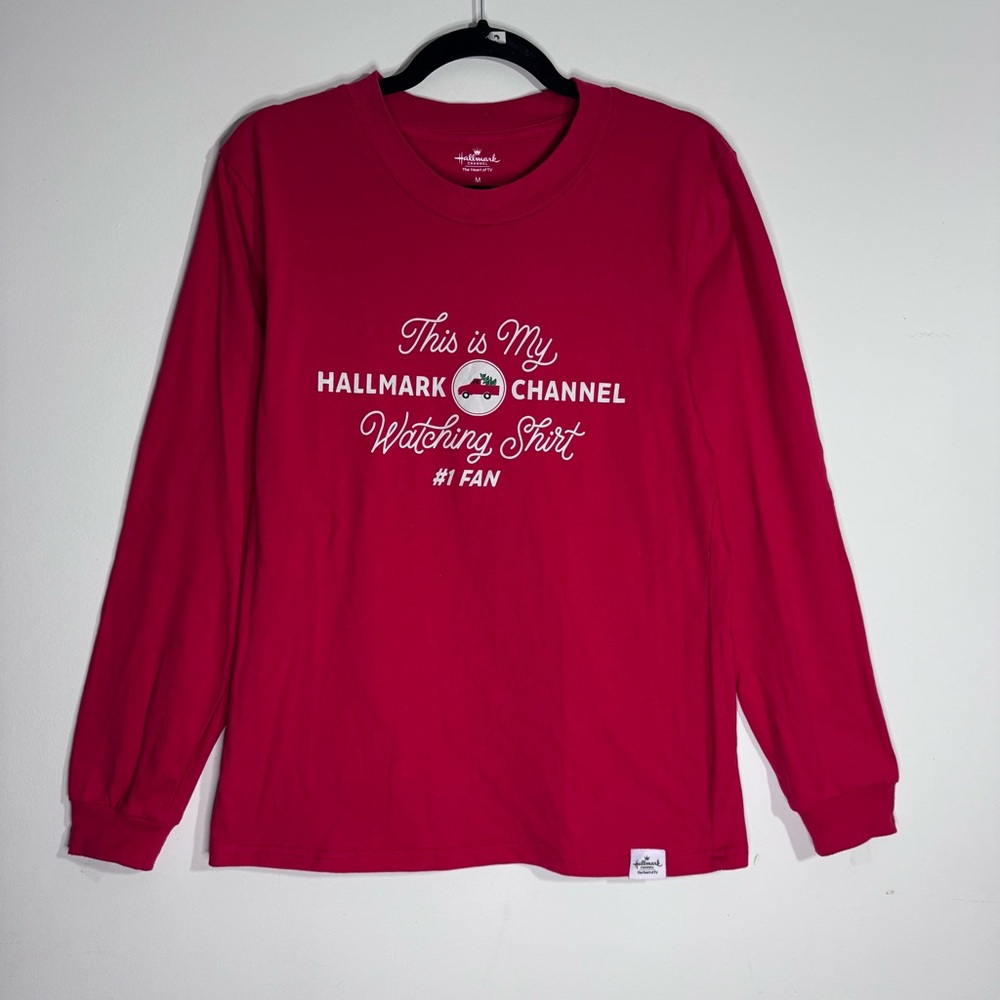 Hallmark Channel Watching Shirt Red Long Sleeve Tee Medium